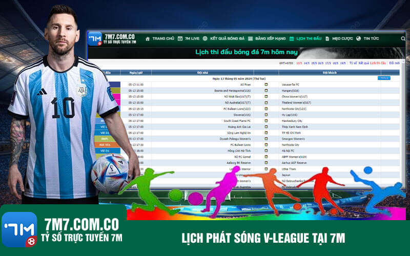 Lich phat song Vleague tai 7m Lịch phát sóng V-league tại 7m